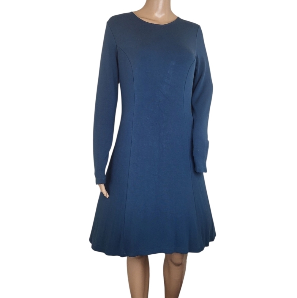 Katherine Barclay Montreal Blue Long Sleeve Dress